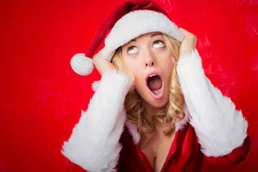 woman christmas stressed