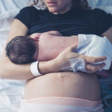 woman with newborn