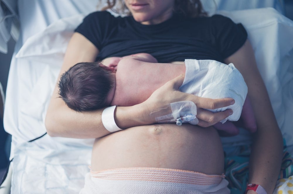 woman with newborn