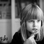 little girl thinking