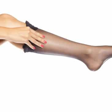 woman put Nylon stockings