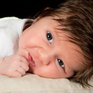 newborn with a lot of hair