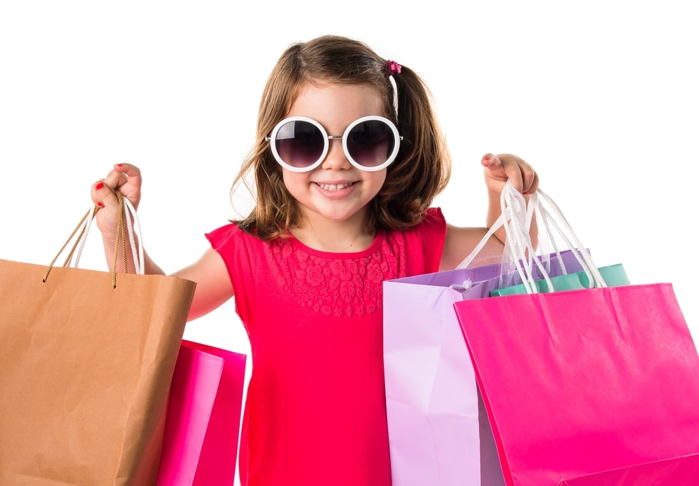 little girl shopping