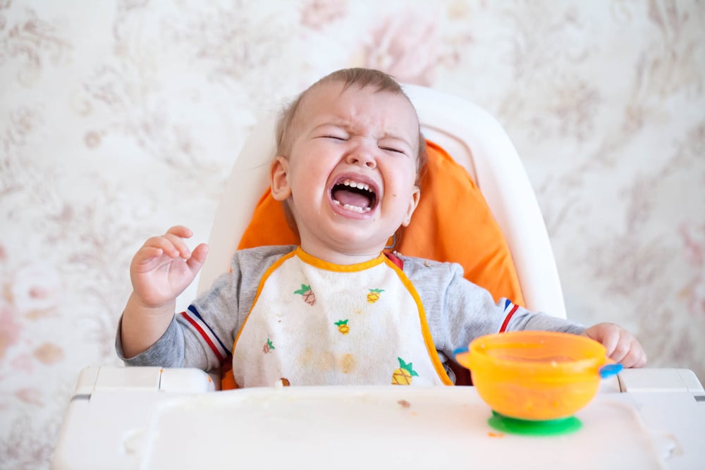 baby crying eating