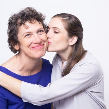 daughter kiss mother