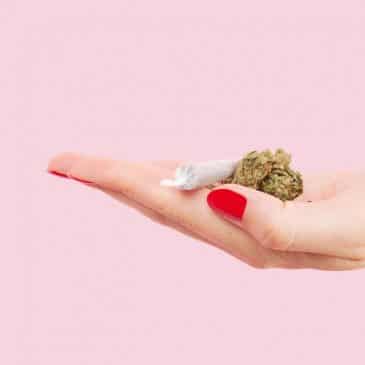 woman hand with cannabis