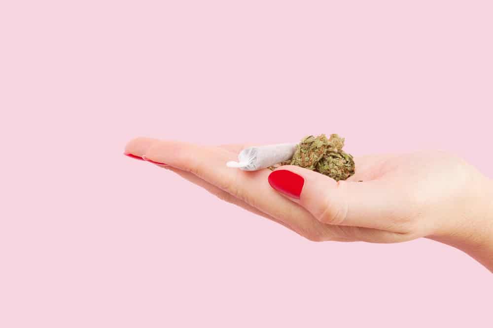 woman hand with cannabis
