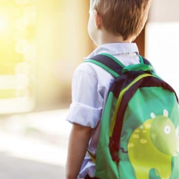 kid going to school