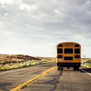 school bus leaving