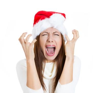 woman stressed by xmas