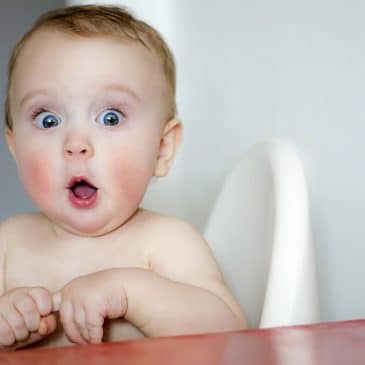 baby with shocked face