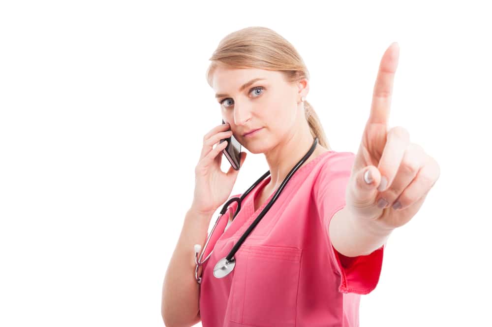 nurse at phone