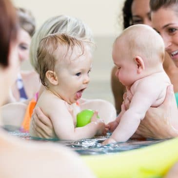 moters and babies swimming class