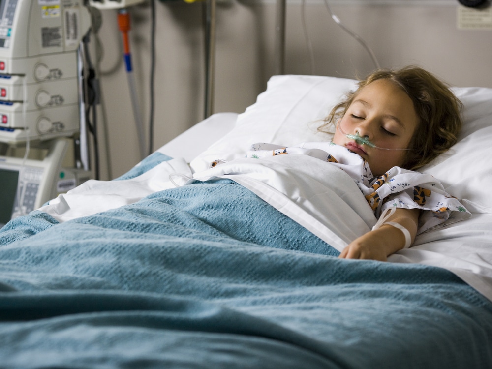 girl in hospital bed