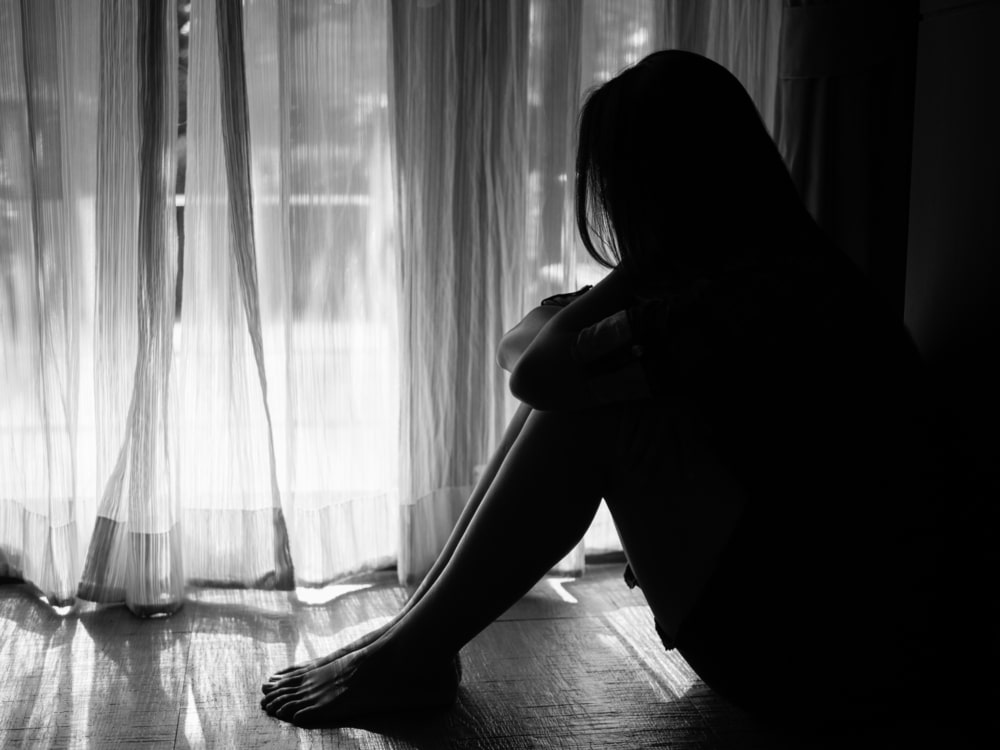 depressed woman alone
