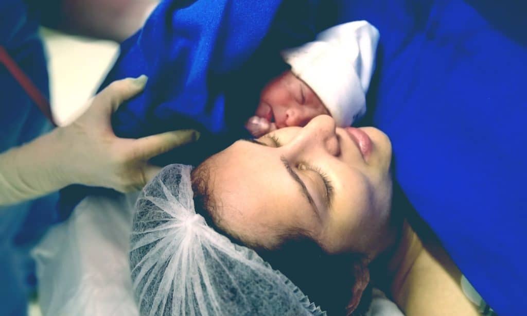 mother and baby after cesarean